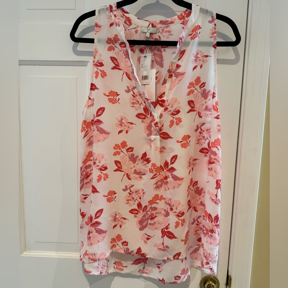 NWT Joie 100% Silk Floral Flowy Tank Large